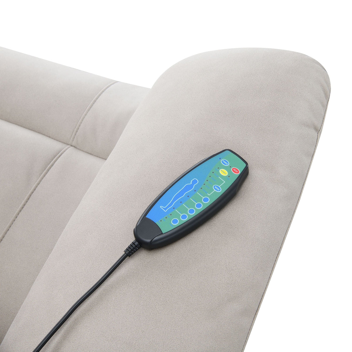 Chriki beige chenille power recliner by HouseOfZazla with lift, remote control visible on Tampa Home & Garden Store