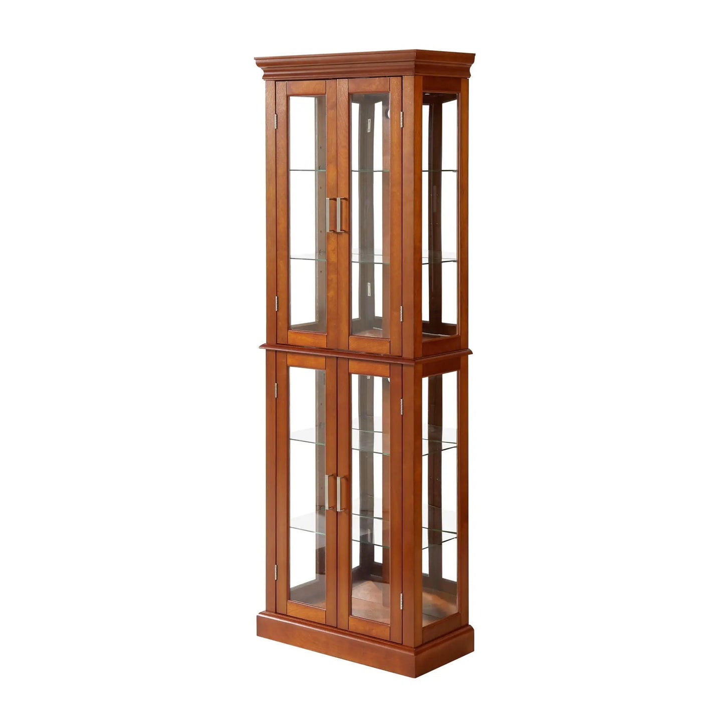 Lighted Curio Cabinet with Tempered Glass Shelves