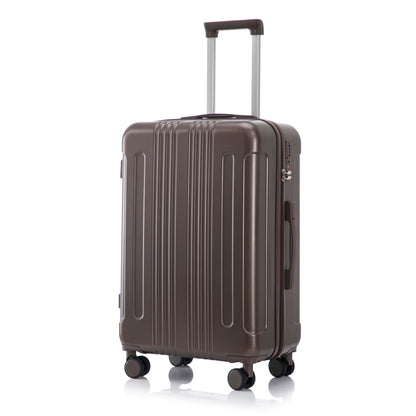 3-Piece Brown ABS Luggage Set, hard-shell with extendable handle and 4 wheels HouseOfZazla on Tampa Home & Garden Store