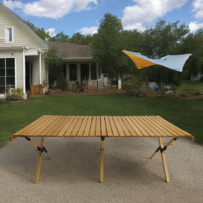 Natural Wood Foldable and Portable Dining Table