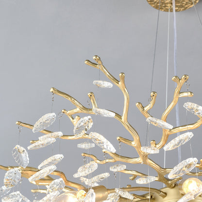 6-Light chandelier with gold finish and crystal prisms on Tampa Home & Garden Store