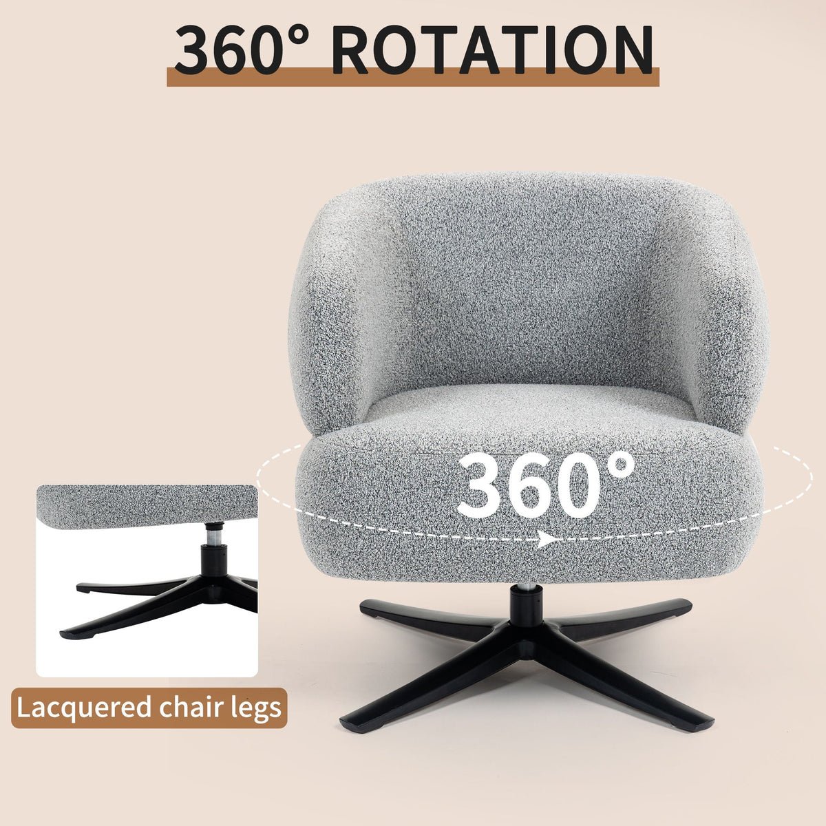 Cozy Cuddle Swivel Chair and Breathable Fabric