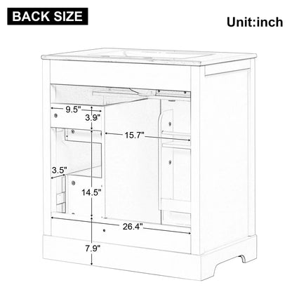 Bathroom Vanity with Sink Top and White Cabinet