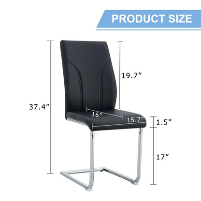 Modern dining chairs with black faux leather high-back and chrome legs by Unique Piece Furniture on Tampa Home & Garden Store
