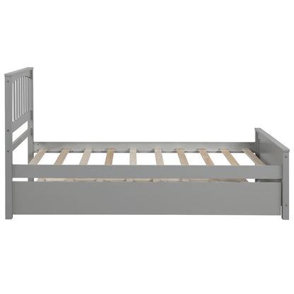Wood Platform Bed with Headboard and Footboard
