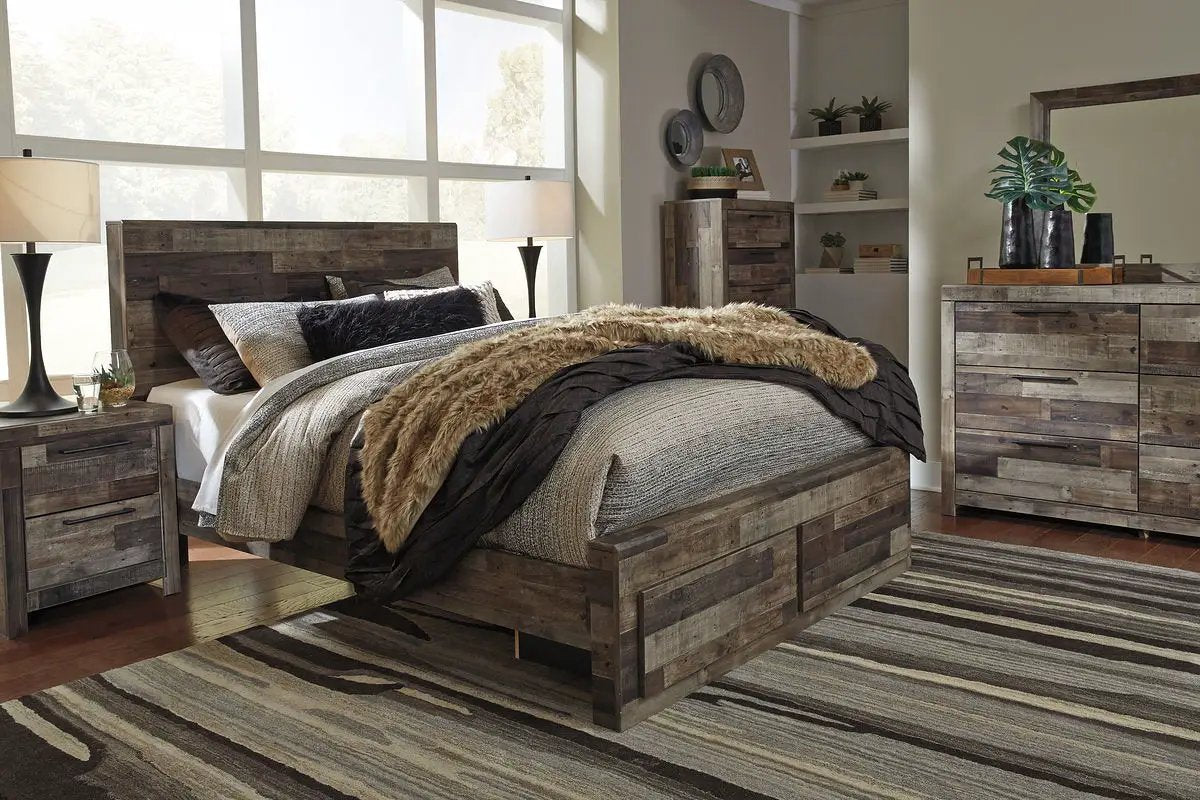 Derekson Panel Bedroom Set with Butcher Block