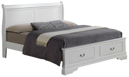 Upholstered Sleigh Bed with Dovetail Drawers