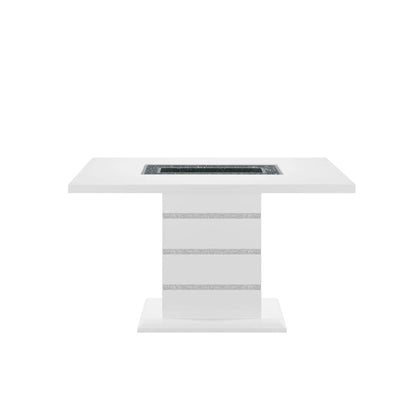 Ariya Bar Table with Glass Inlay and Gloss Finish