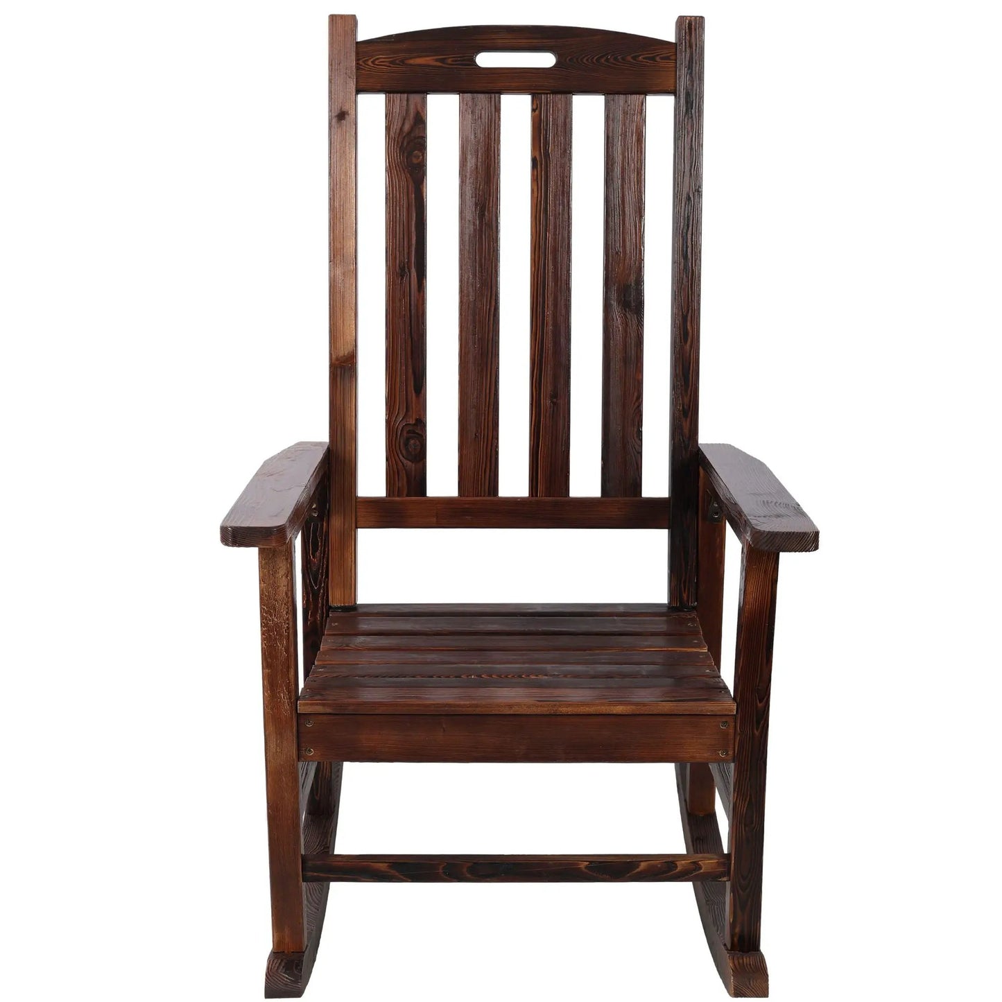 Oversized Rocker Chair in dark wood with wide seat and tall back by Unique Piece Furniture on Tampa Home & Garden Store