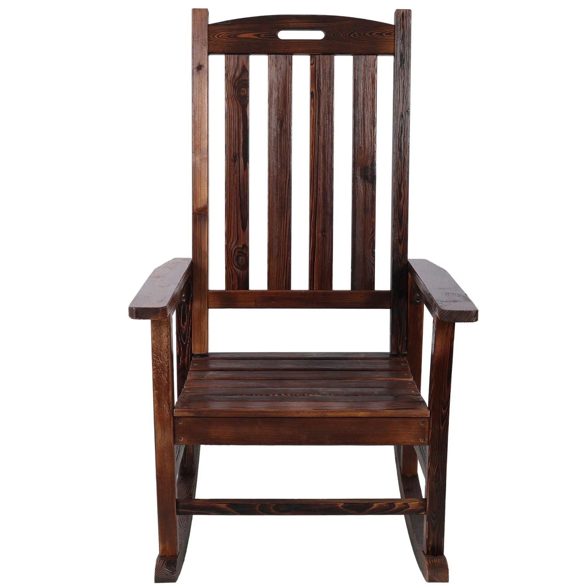 Oversized Rocker Chair in dark wood with wide seat and tall back by Unique Piece Furniture on Tampa Home & Garden Store