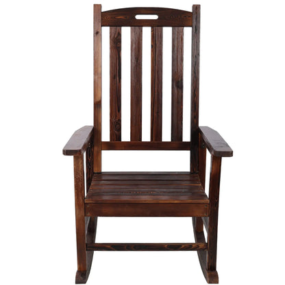 Oversized Rocker Chair in dark wood with wide seat and tall back by Unique Piece Furniture on Tampa Home & Garden Store