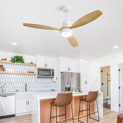 Indoor Ceiling Fan with Dimmable LED Light Remote