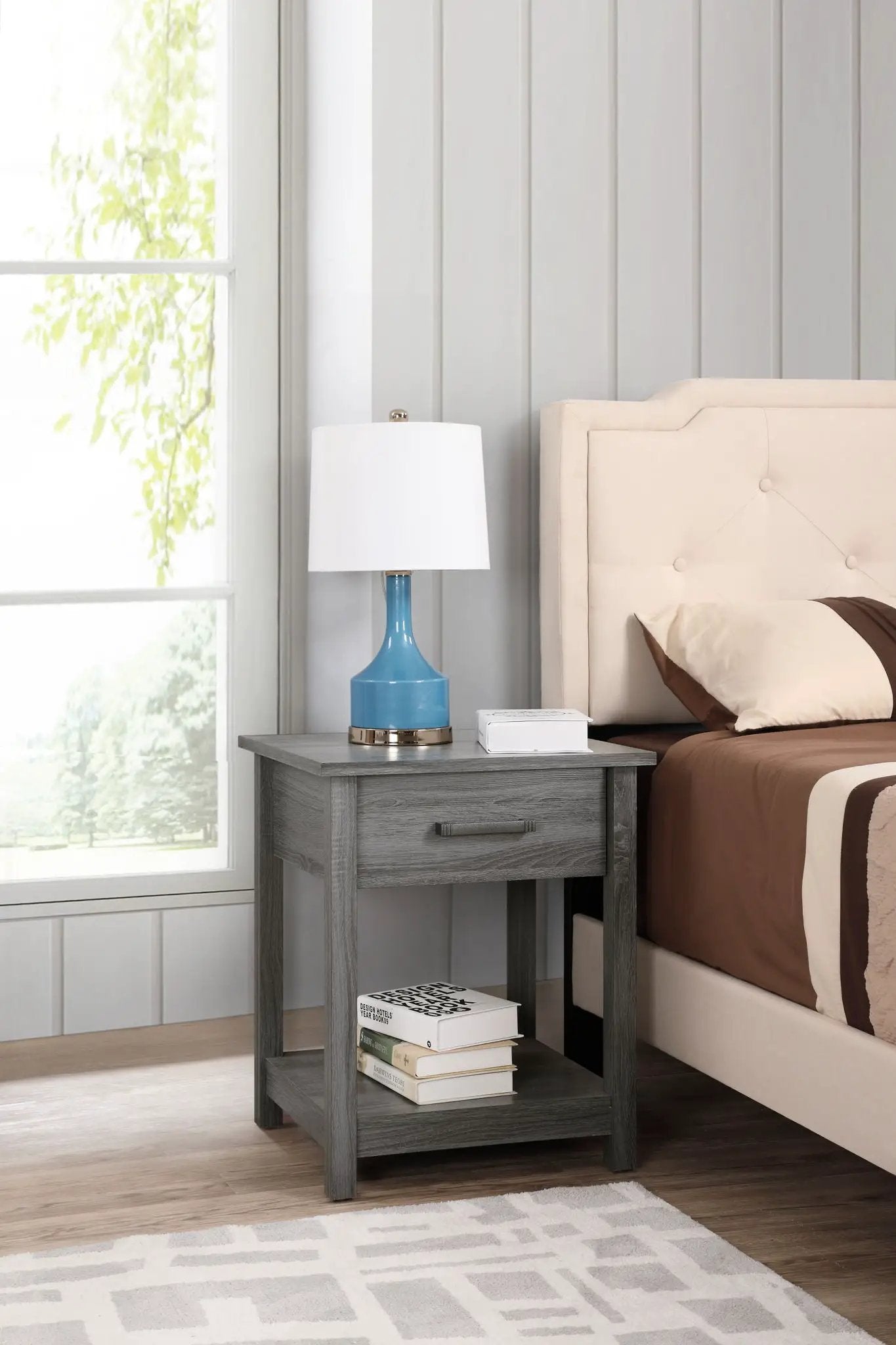 Salem Nightstand With Roller Drawer Glides