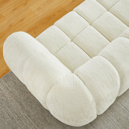 Modern Piano Key Backrest Sofa With Upholstery