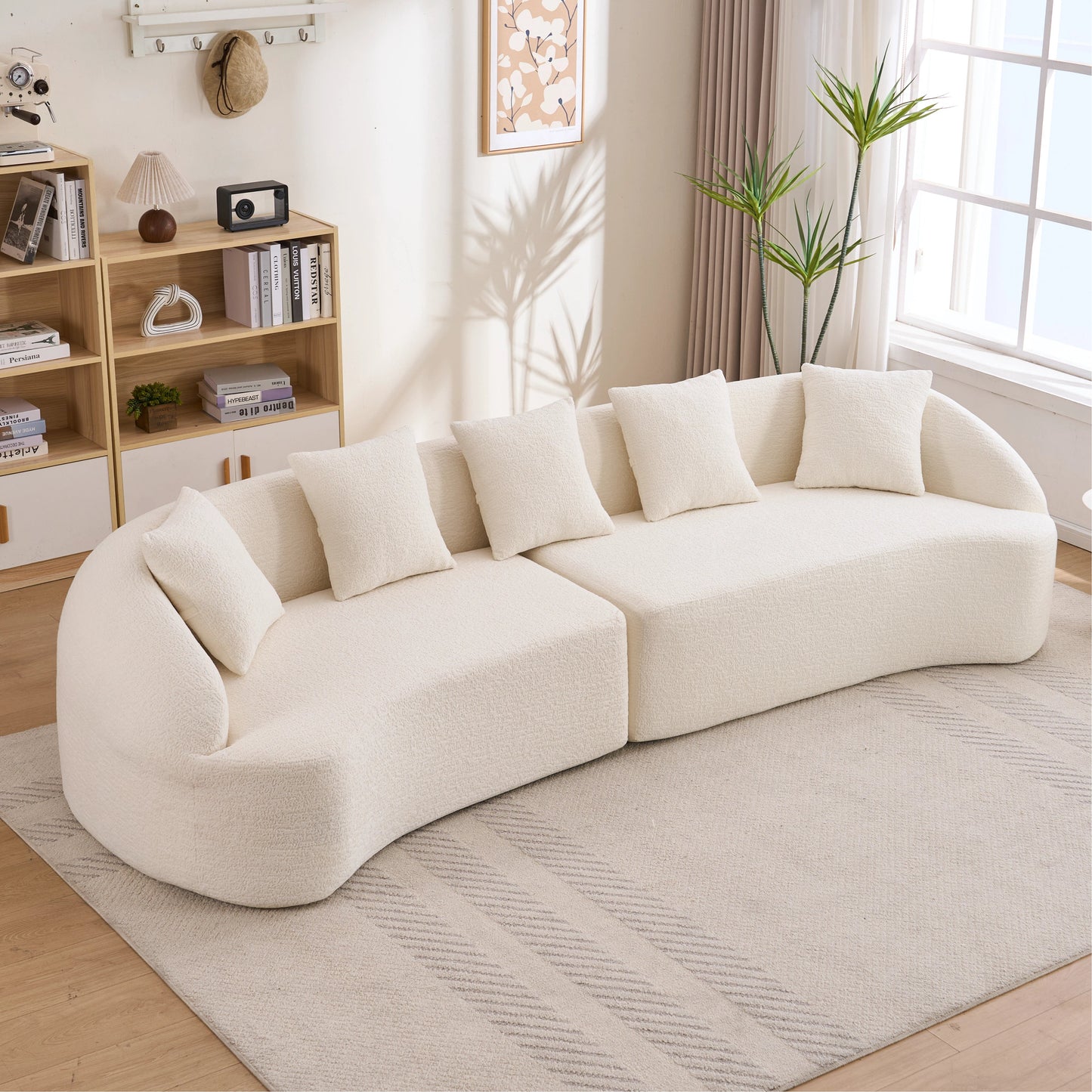 Curved Boneless Sofa Modular 110 Inch Sectional