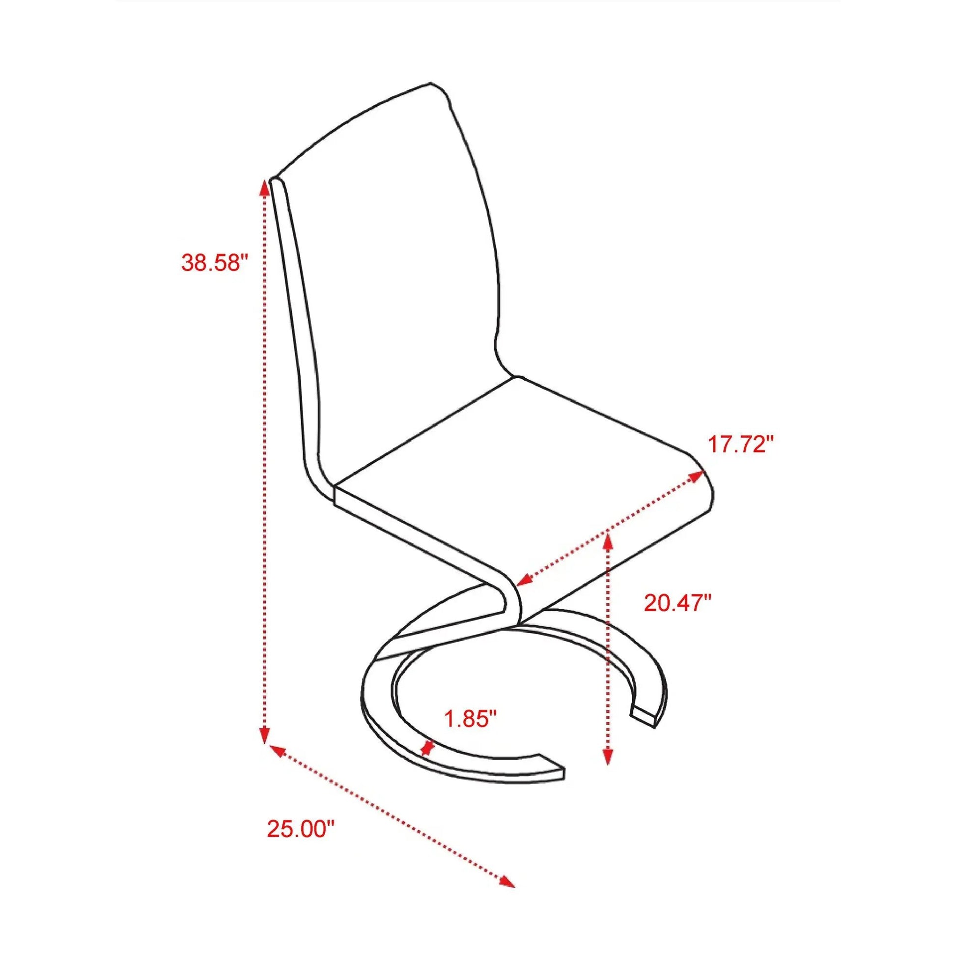 Marcus Horseshoe Dining Chairs (Set of 2) line-drawing blueprint by Unique Piece Furniture on Tampa Home & Garden Store
