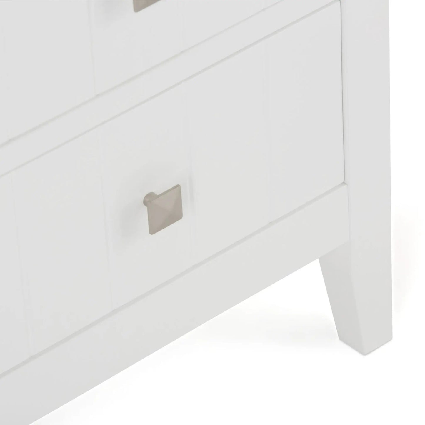 Acadian 4-Drawer Cabinet white finish with metal square hardware Unique Piece Furniture on Tampa Home & Garden Store