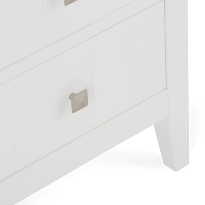 Acadian 4-Drawer Cabinet white finish with metal square hardware Unique Piece Furniture on Tampa Home & Garden Store