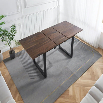 Square Extendable Dining Table With Metal Legs