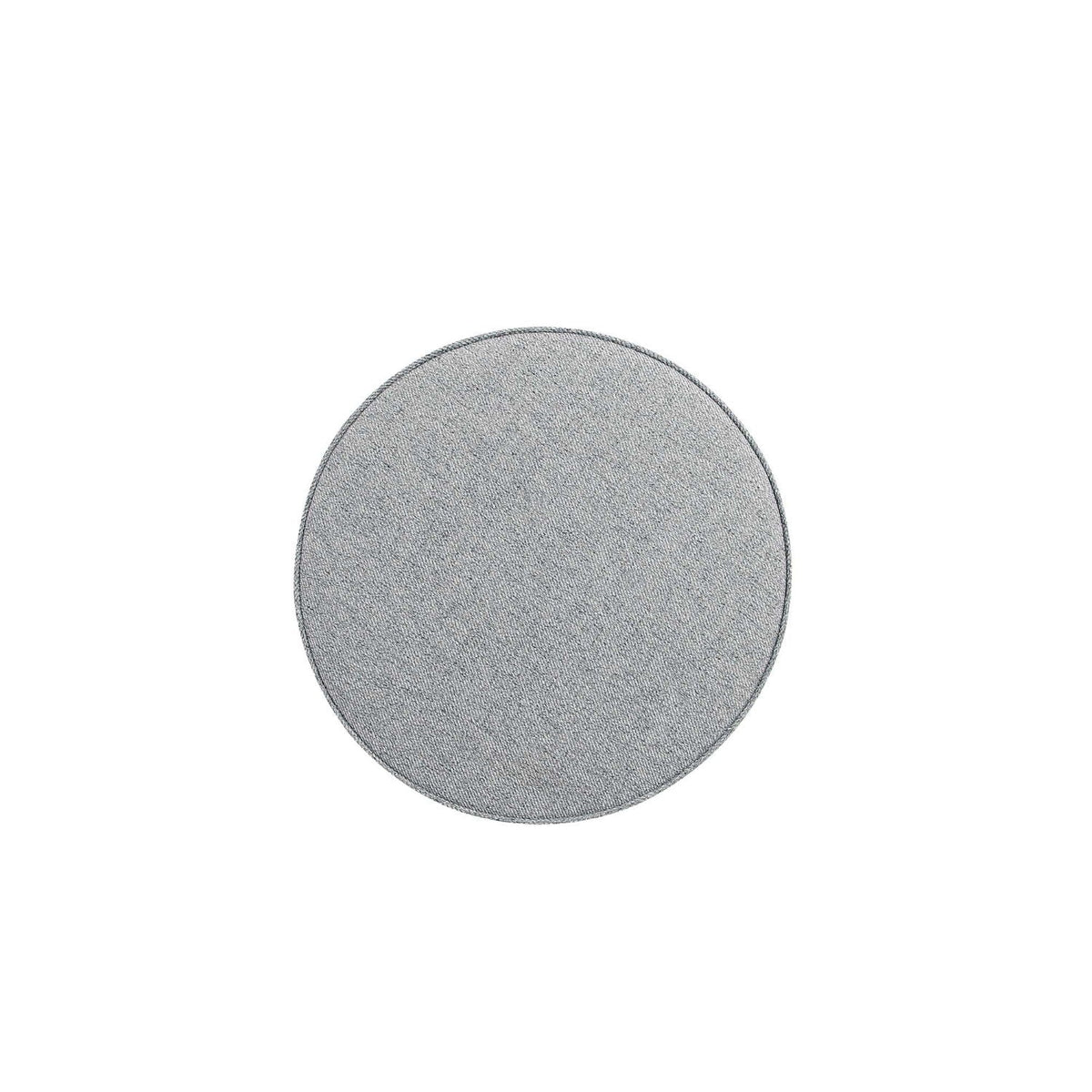 Bailey Accent Ottoman round, light gray textured upholstery by HouseOfZazla on Tampa Home & Garden Store