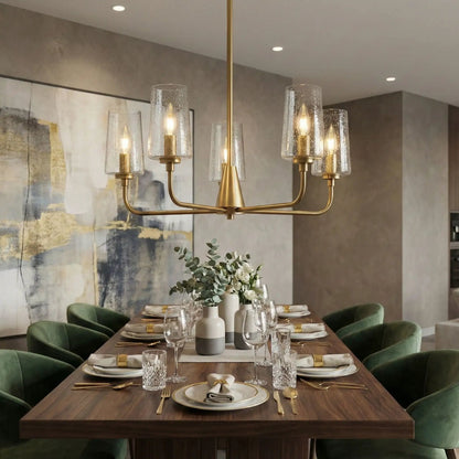 Dazzle Five Lights Chandelier Antique Brass