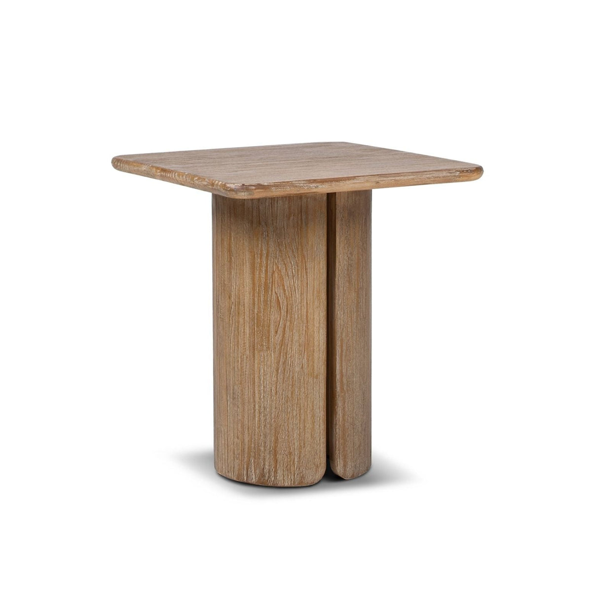 Antique brown square pedestal side table with sculptural base by HouseOfZazla on Tampa Home & Garden Store