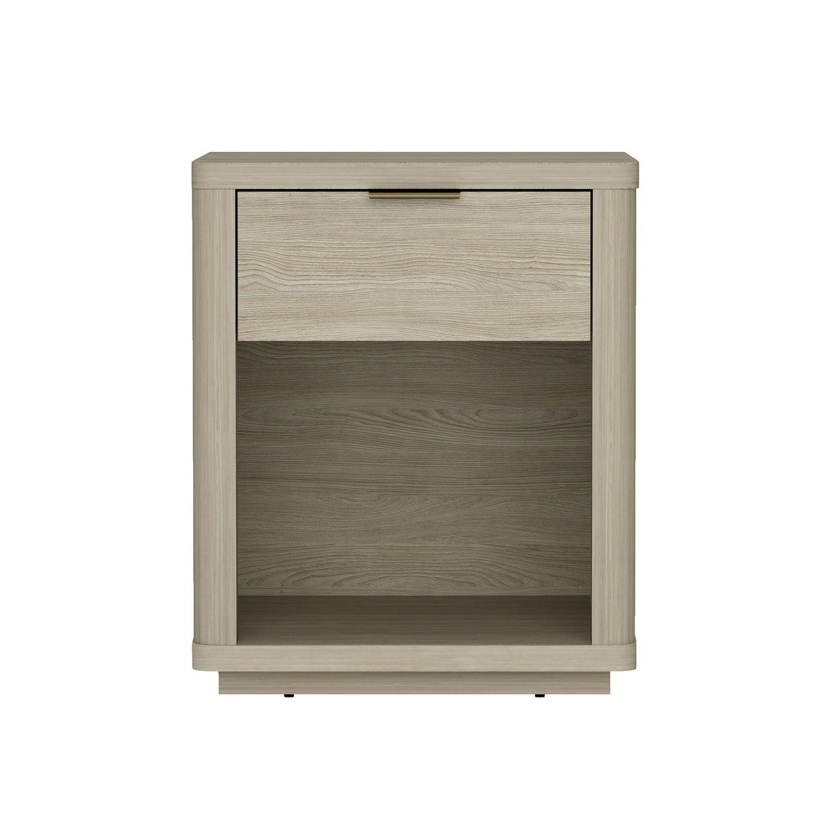 Evelyn nightstand with 1 drawer and open shelf, light beige wood finish by HouseOfZazla on Tampa Home & Garden Store