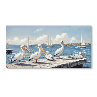 Beach Wall Art Ocean Seagull Canvas Living Room