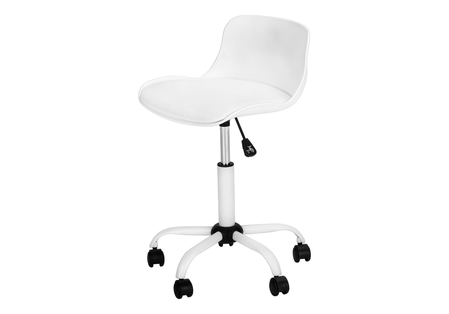 Office chair white ergonomic swivel with adjustable height chrome gas lift five-wheel base on Tampa Home & Garden Store