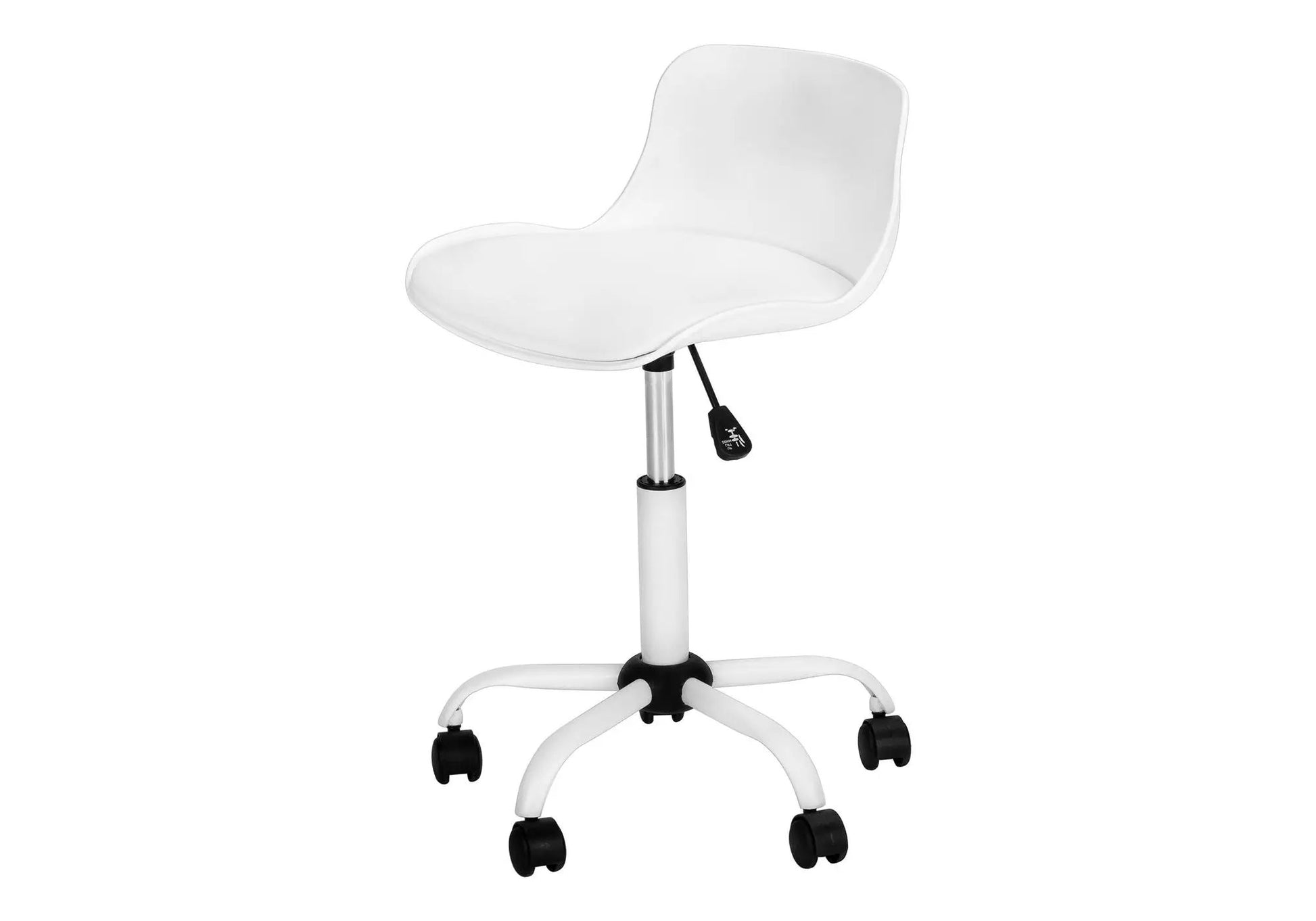 Office chair white ergonomic swivel with adjustable height chrome gas lift five-wheel base on Tampa Home & Garden Store