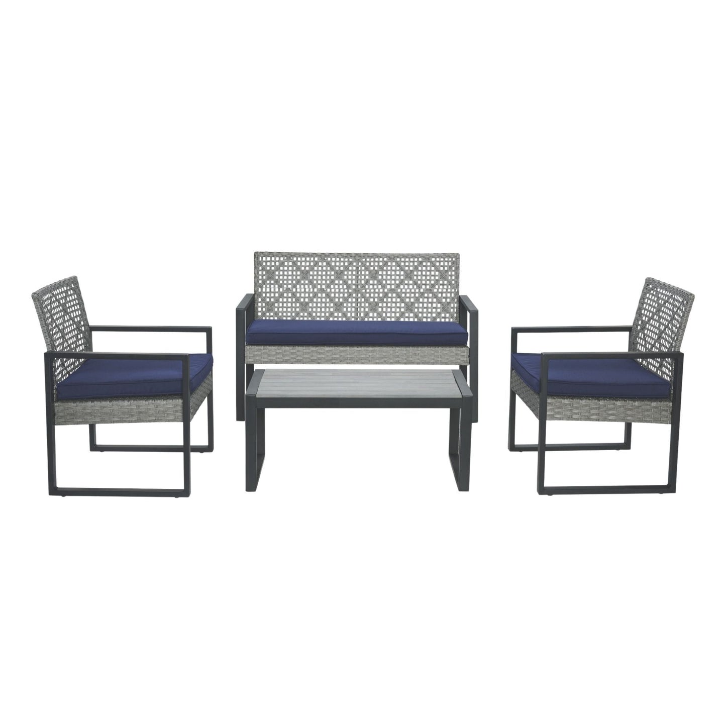 Furniture Set with Acacia Wood Table and Cushions