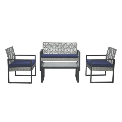 Furniture Set with Acacia Wood Table and Cushions