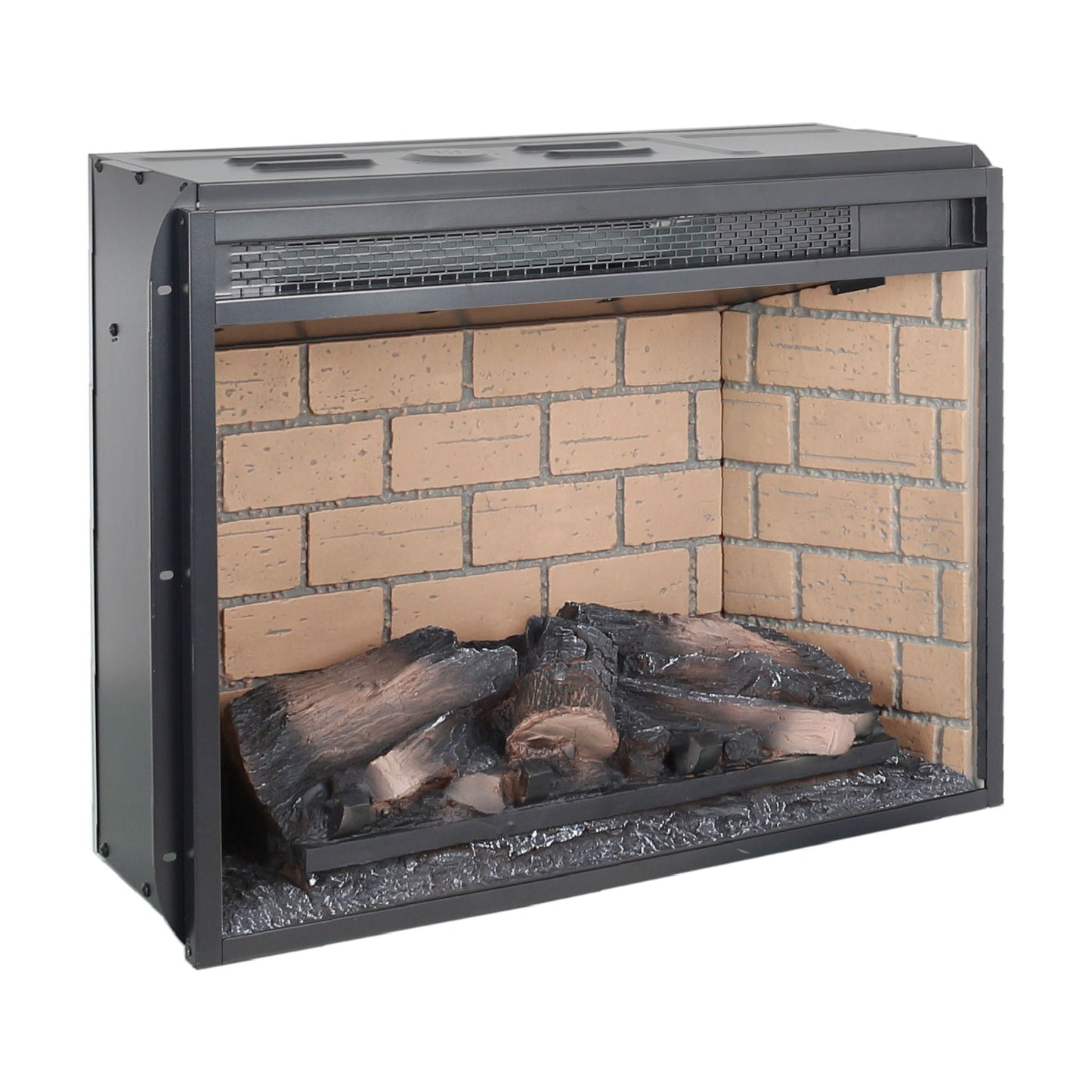 Infrared quartz heater fireplace insert woodlog version with brick interior on Tampa Home & Garden Store