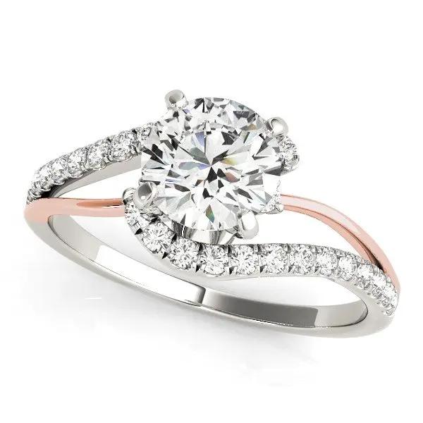 14k white and rose gold bypass shank diamond engagement ring, 1 1/3 cttw, Bids.com on Tampa Home & Garden Store