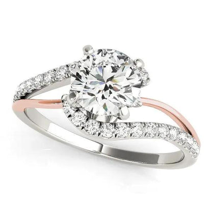 14k white and rose gold bypass shank diamond engagement ring, 1 1/3 cttw, Bids.com on Tampa Home & Garden Store