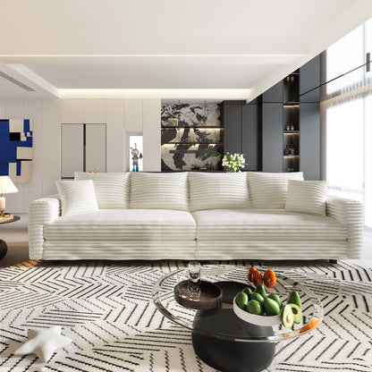 Deep Seat Sofa Bed With Ottoman and Soft Pillows