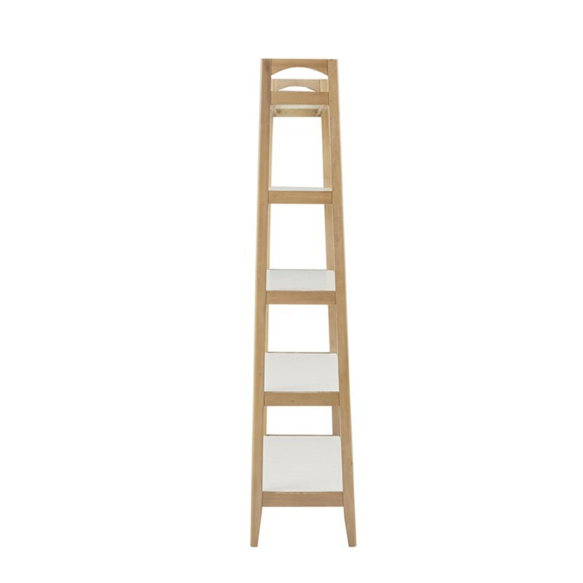 Off White & Natural ladder bookcase with 5 shelves, solid wood frame by HouseOfZazla on Tampa Home & Garden Store