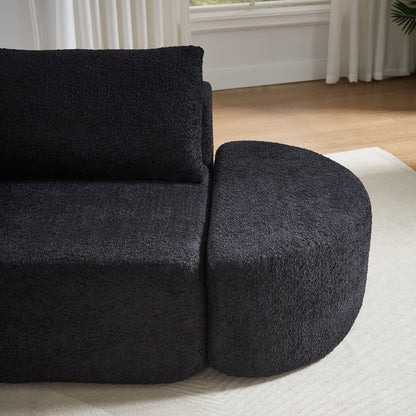 the V-Shaped and Modular Sofa in Chenille Fabric