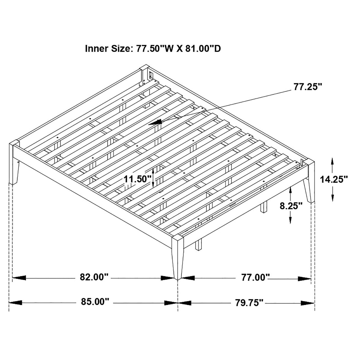 Hounslow platform bed by HouseOfZazla wooden slat bed frame on Tampa Home & Garden Store