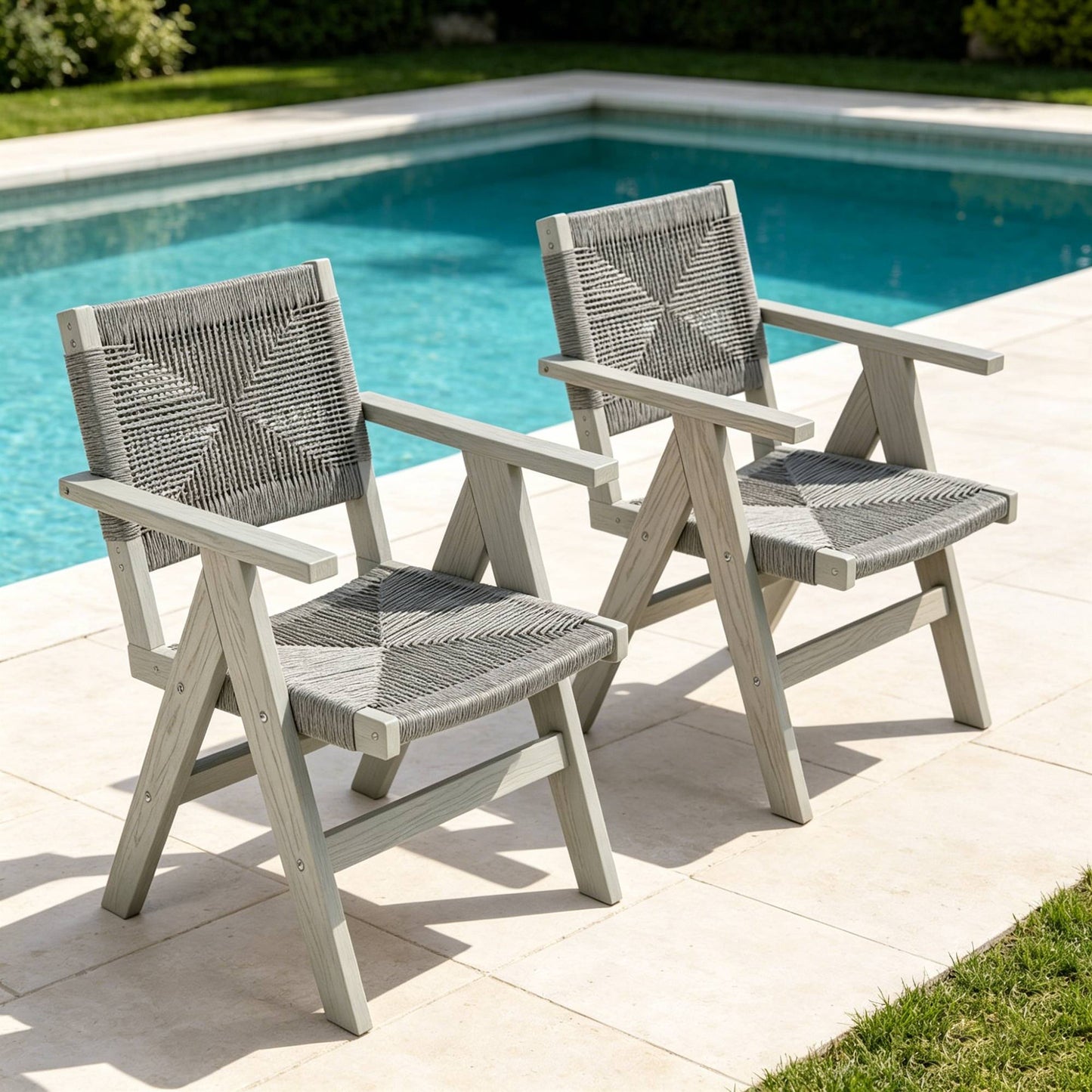 Pair Hips Dining Chairs For Garden And Patio Use