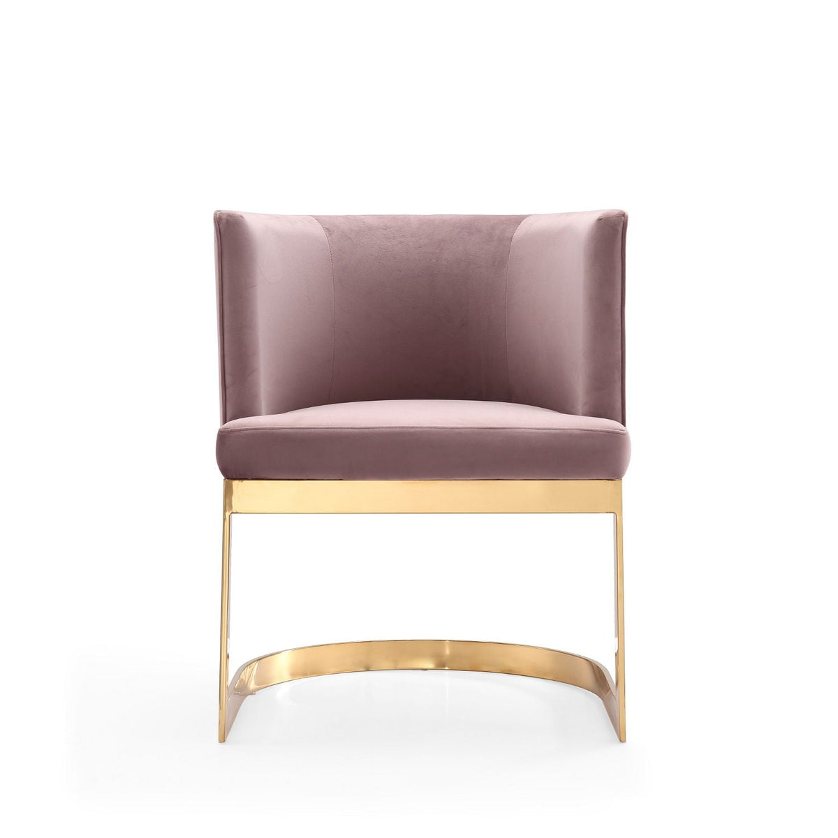 Aura Dining Chair pink velvet with brass frame by HouseOfZazla on Tampa Home & Garden Store
