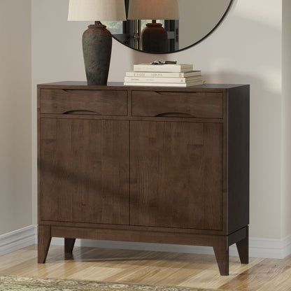 Harper walnut brown entryway storage cabinet with two drawers, accent cabinet by HouseOfZazla on Tampa Home & Garden Store