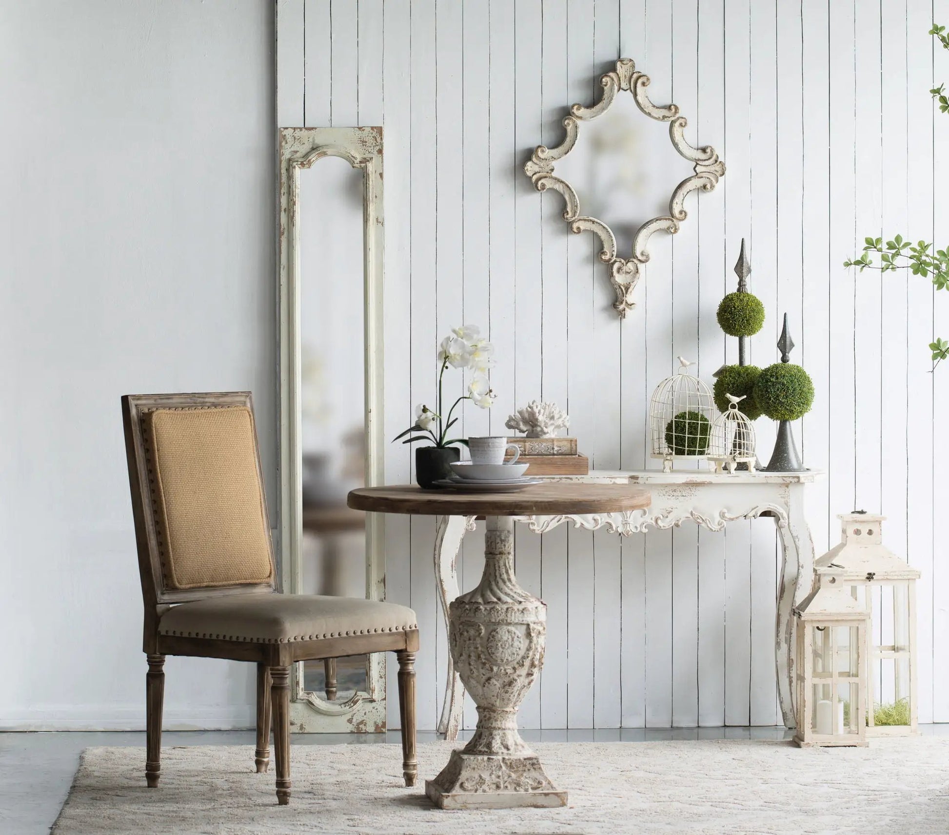 Artistic Diamond Scrollwork Mirror antique white, ornate wall mirror by Unique Piece Furniture on Tampa Home & Garden Store
