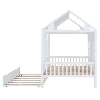 Kids House Bed With Twin Trundle and Daybed