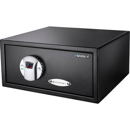 Barska black steel biometric cabinet safe with fingerprint access and front dial lock on Tampa Home & Garden Store