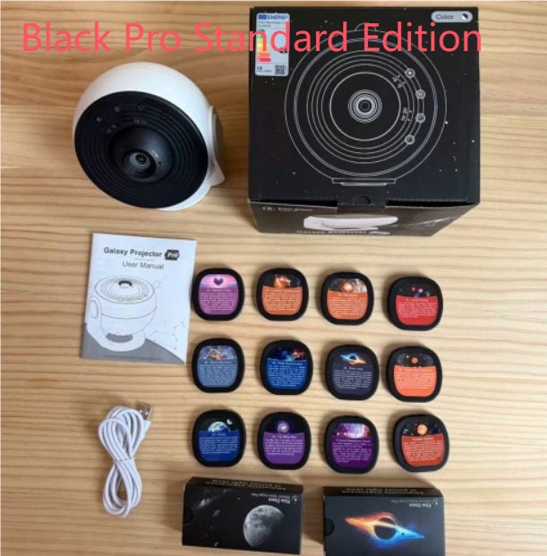 Night Light Galaxy Projector white spherical lamp with black front and projection disks on Tampa Home & Garden Store