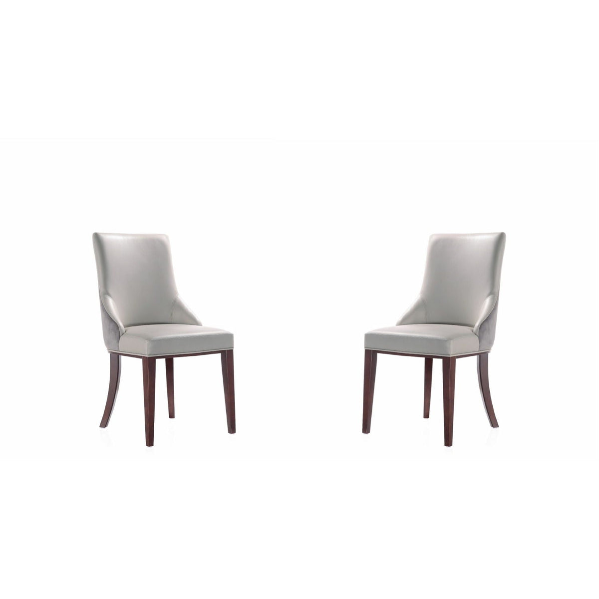 Shubert dining chair set of 2 gray upholstery with foam cushions and dark wood legs HouseOfZazla on Tampa Home & Garden Store