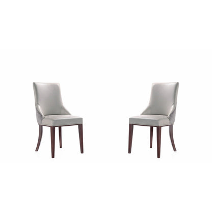 Shubert dining chair set of 2 gray upholstery with foam cushions and dark wood legs HouseOfZazla on Tampa Home & Garden Store