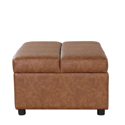 Twin size folding ottoman sleeper bed with mattress in brown leather by HouseOfZazla on Tampa Home & Garden Store