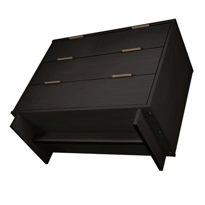 Solid wood 3-drawer dresser with ribbed fronts in dark espresso finish by HouseOfZazla on Tampa Home & Garden Store